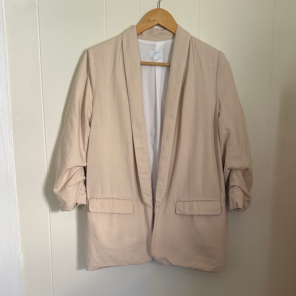 Women's Cream Linen Blazer